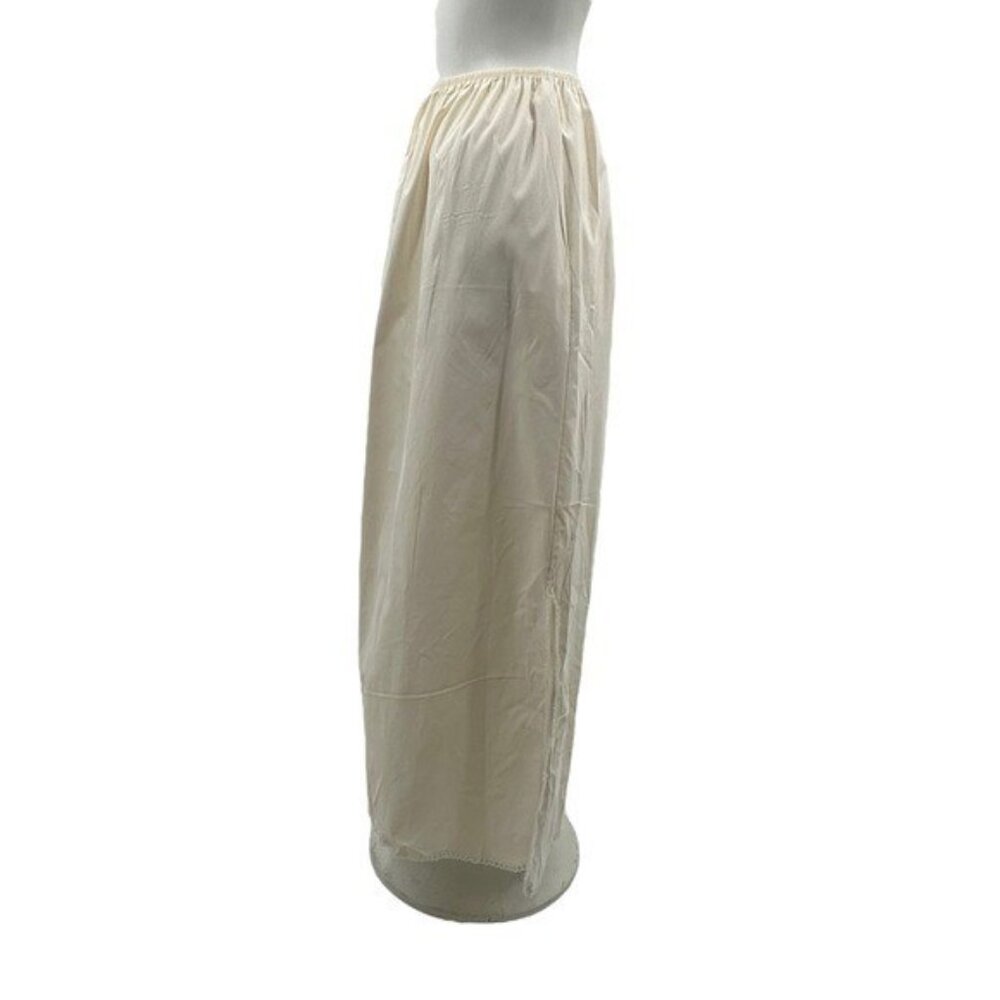 Vintage 1950s Deena Women's L Slip Skirt Full Length Ivory Nylon USA - Picture 2 of 9